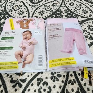 Pink Baby Bodysuit and Footed Pants Set 0-2 Months